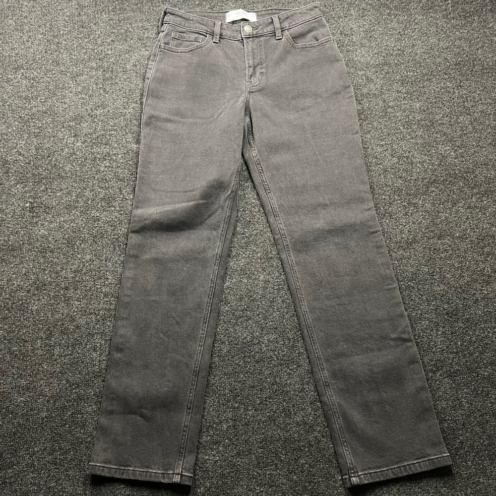 Hollister High-Rise Straight Jeans Womens 4R W27 Washed Black Denim Pants